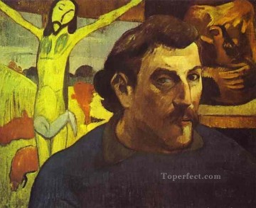 Autoportrait au Christ Jaune Paul Gauguin Peinture à l'huile